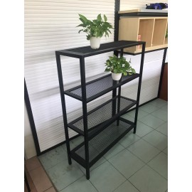 OPPA RECTANGULAR STAND W/4 LEVEL DIAMOND NETTING SHELF (Matt Black)